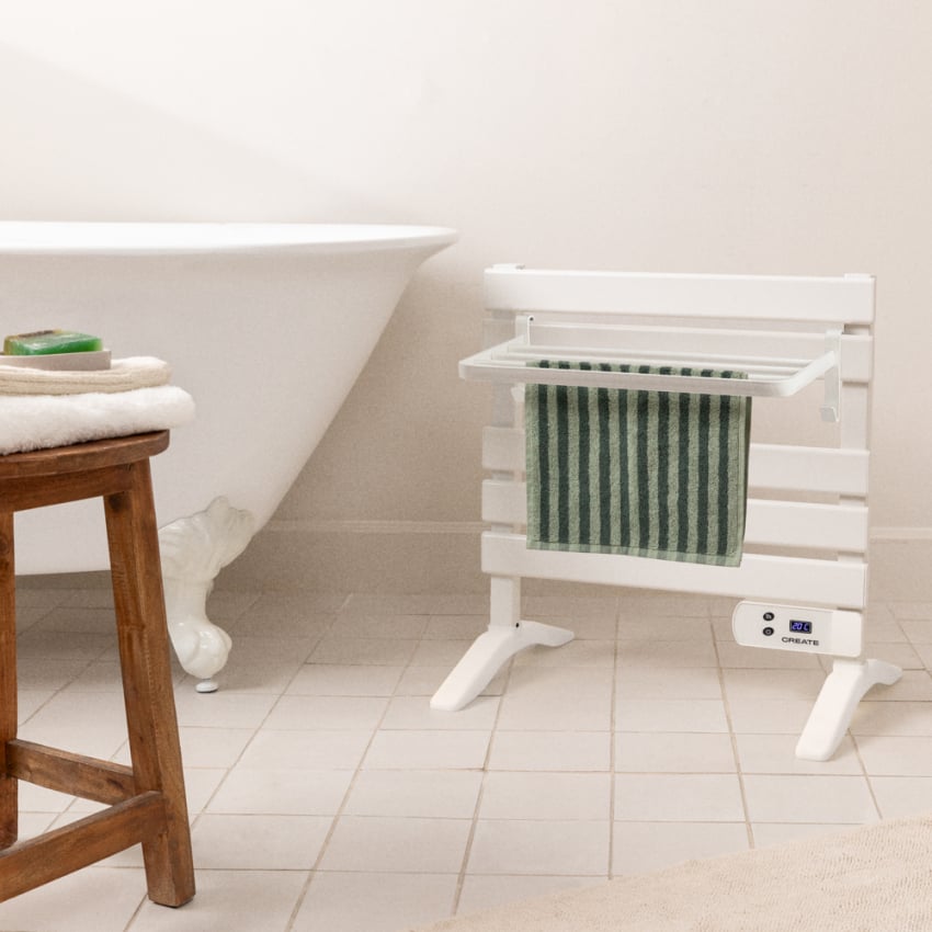 WARM TOWEL MINI - Elektryczny wieszak na ręczniki podłogowo-ścienny 150W