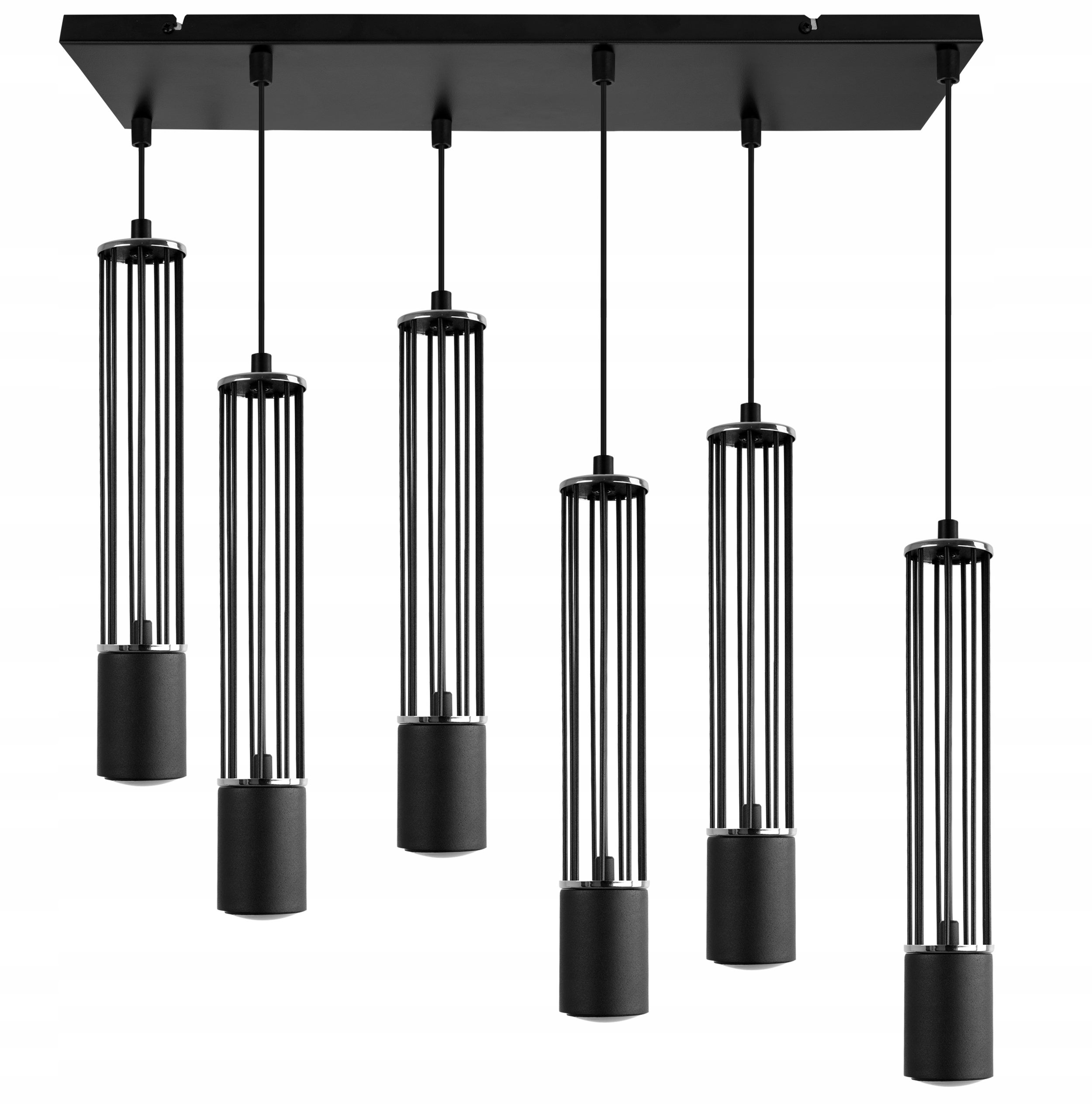 Lampa sufitowa wisząca Light Home LH Aria 6x GU10 czarny/srebrny
