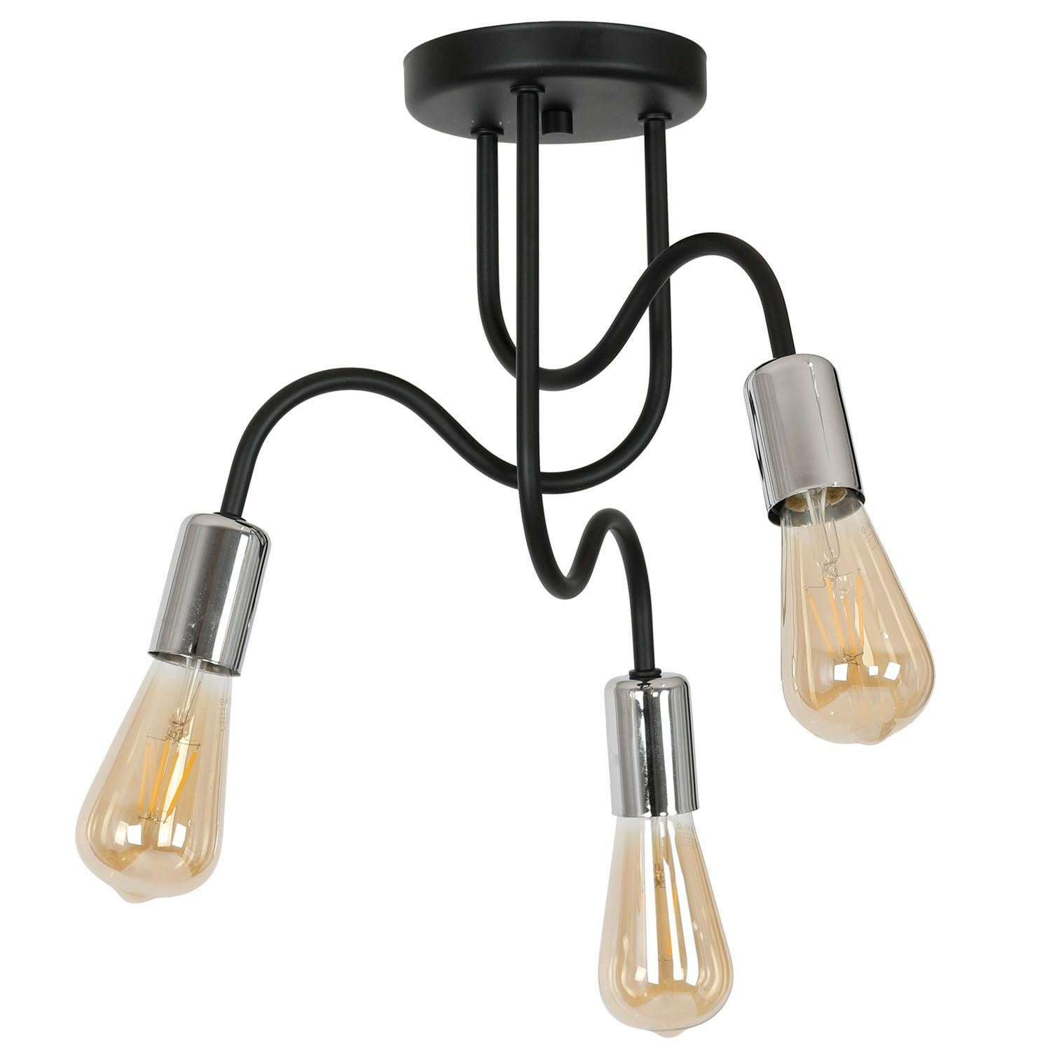 Lampa wisząca Dow czarny mat-chromowana 3xE27x15W metal wym:42x46x46cm IP20 Luminex