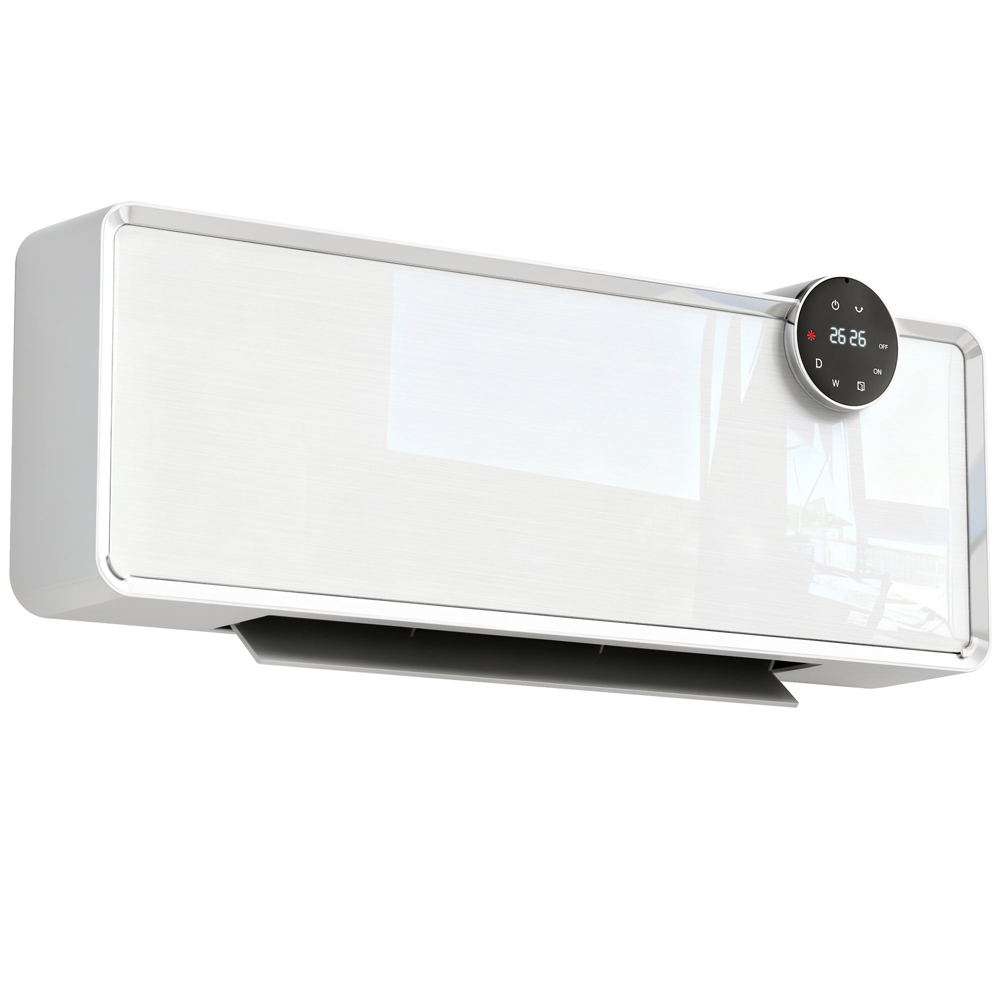 Grzejnik ścienny ceramiczny 1000/2000 W, grzejnik elektryczny, wentylator, termostat, timer, 54 x 18,7 x 12,3 cm, biały