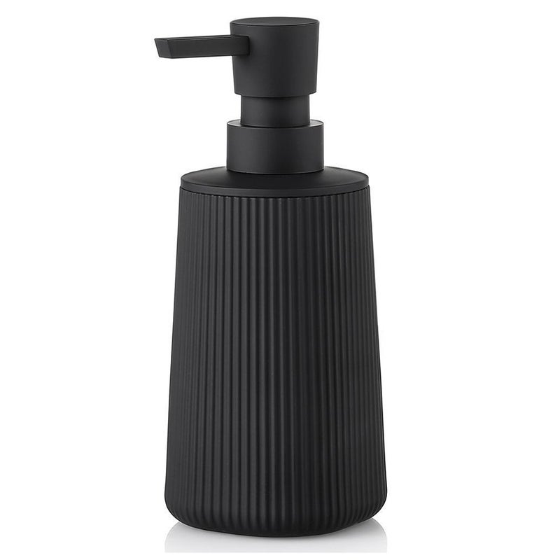 Czarny dozownik mydła - Dozownik mydła w płynie. Pojemność: 0,38 l, Polipropylen, 7 x 17,5 x 7 cm, Czarny