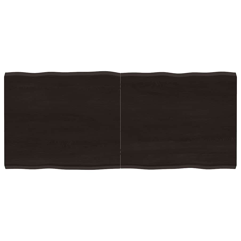 vidaXL Blat ciemnobrązowy 140x60x(2-4) cm drewno z naturalną krawędzią