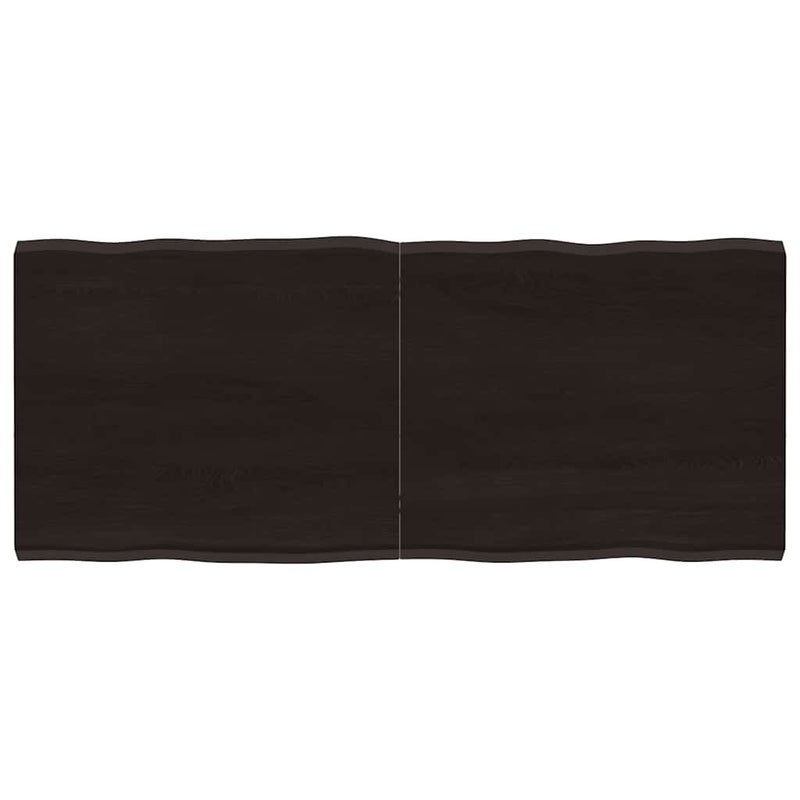 vidaXL Blat ciemnobrązowy 140x60x(2-4) cm drewno z naturalną krawędzią