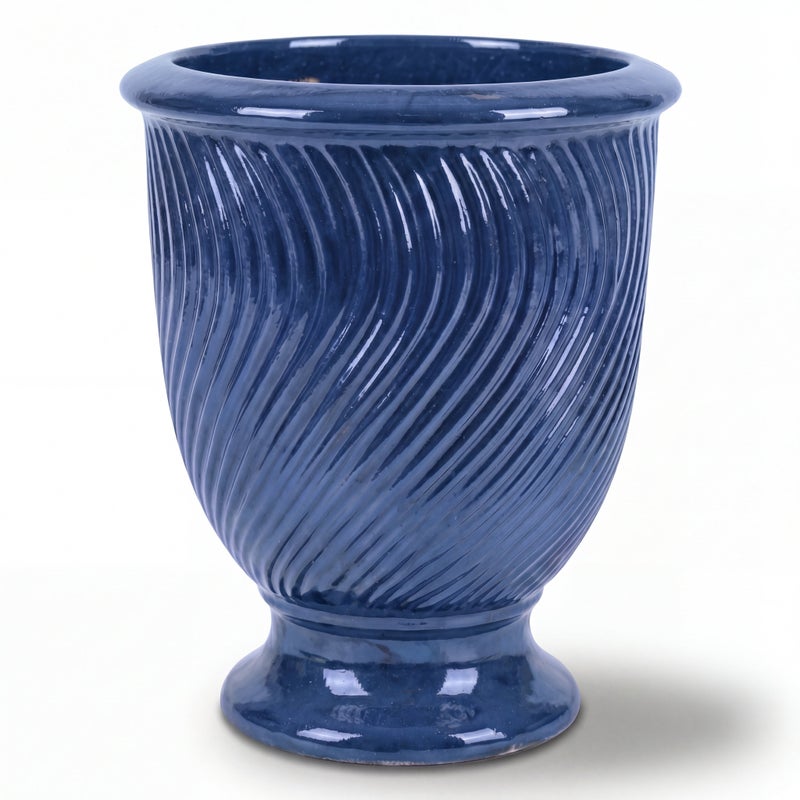 Donica ceramiczna Provencelia MORGANE Aqua (błękit turkusowy), sred.42 x H52 cm, mrozoodporna, rękodzieło, szkliwiona
