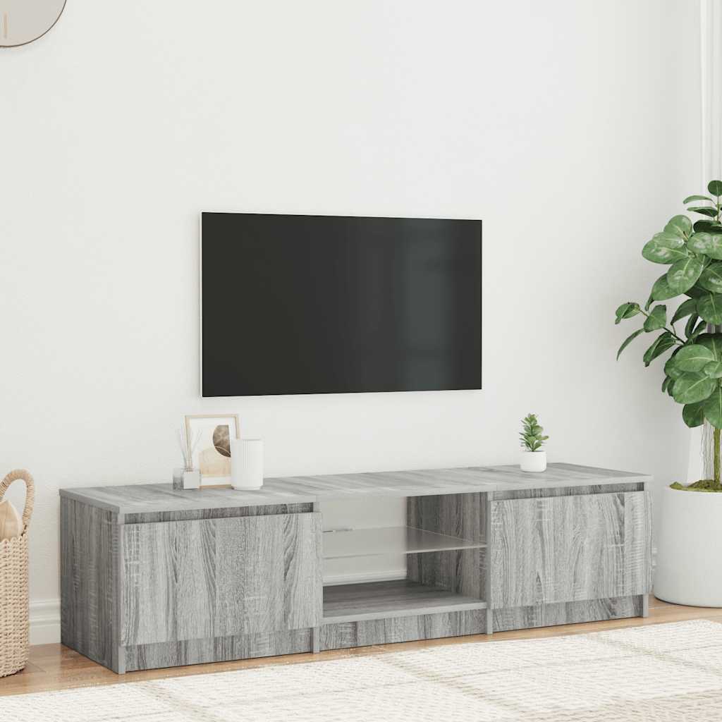 Stojak na telewizor VidaXL z oświetleniem LED 140x40x35,5 cm, materiał: drewno inżynieryjne, kolor: szary