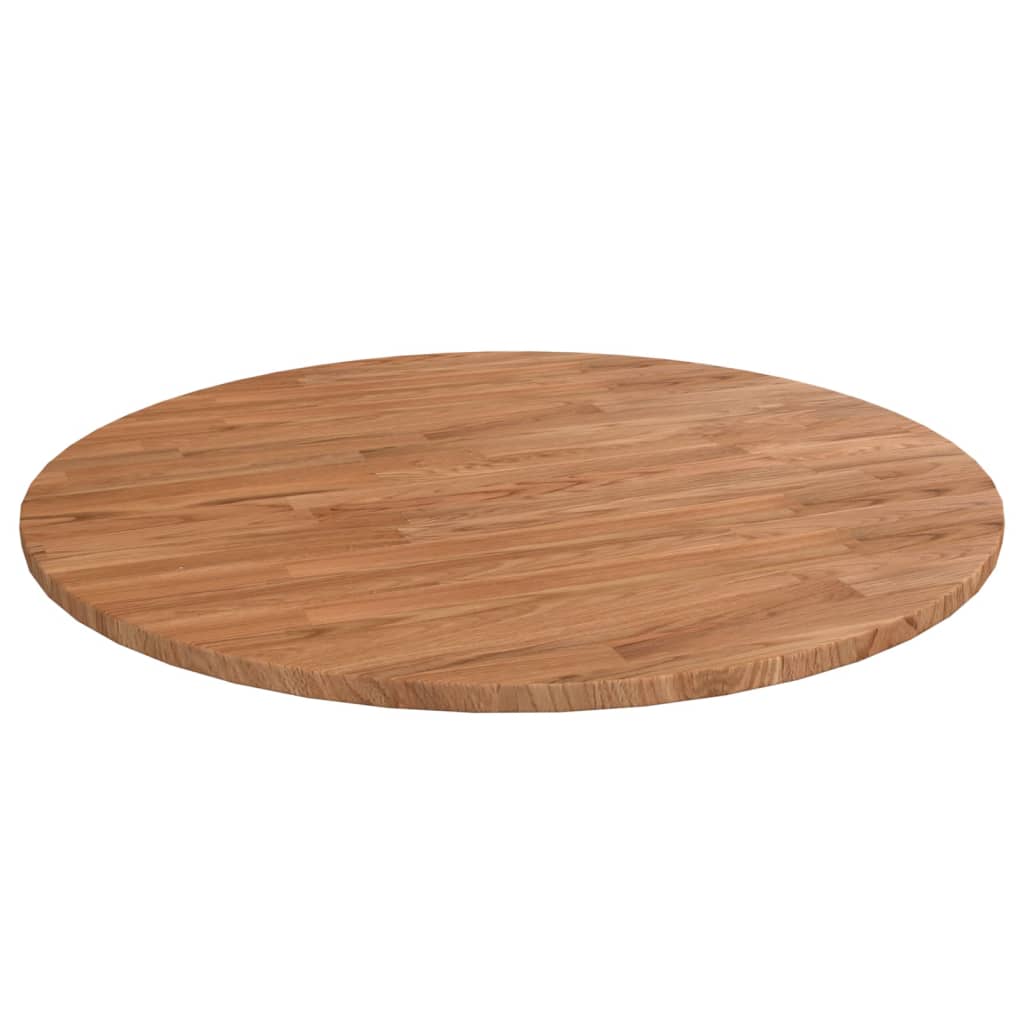 vidaXL Okrągły blat do stolika, jasnobrązowy, Ø80x1,5 cm, lity dąb