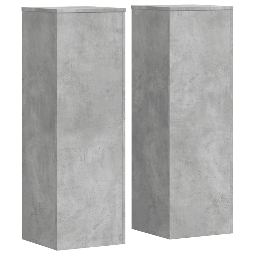 2x Stojak na Rośliny 100 cm Szarość Betonu 33x33x100 cm