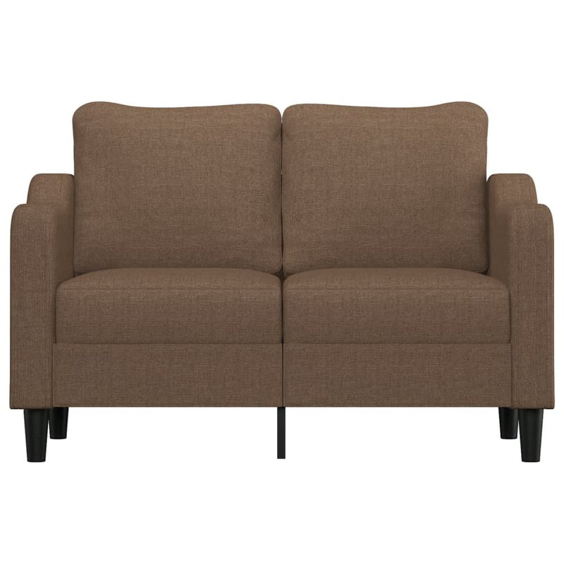 Sofa 2-osobowa, brązowa, 120 cm, tapicerowana tkaniną