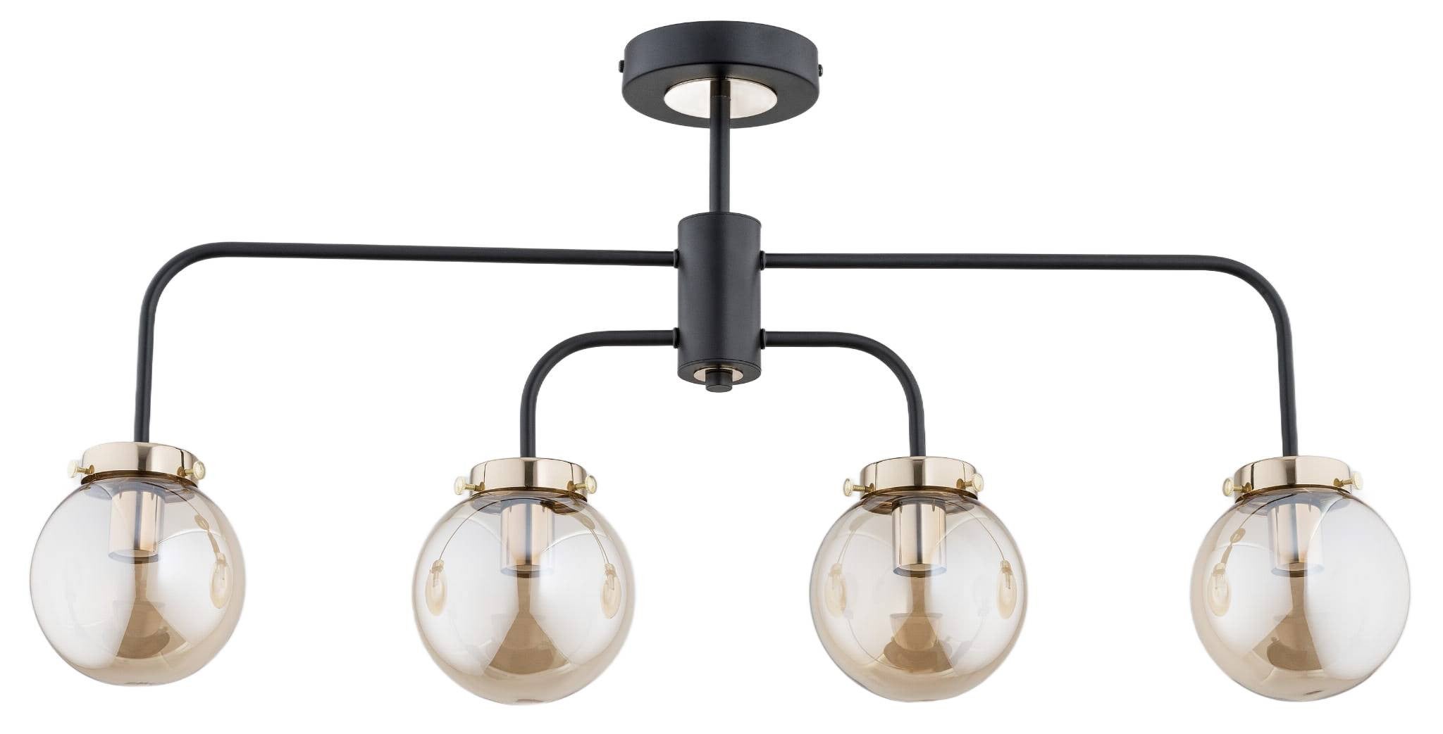Lampa wisząca LINIO czarno-złota 4 x E27 x 60W wym: 44 x 13 x 81 cm Alfa