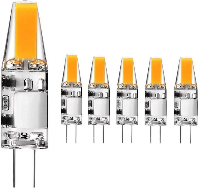 Żarówka LED G4 12 V, odpowiednik żarówki halogenowej G4 o mocy 20 lub 30 W, ciepłe białe światło 3000 K, 300 lumenów, nieściemnialna, opakowanie 6 sz
