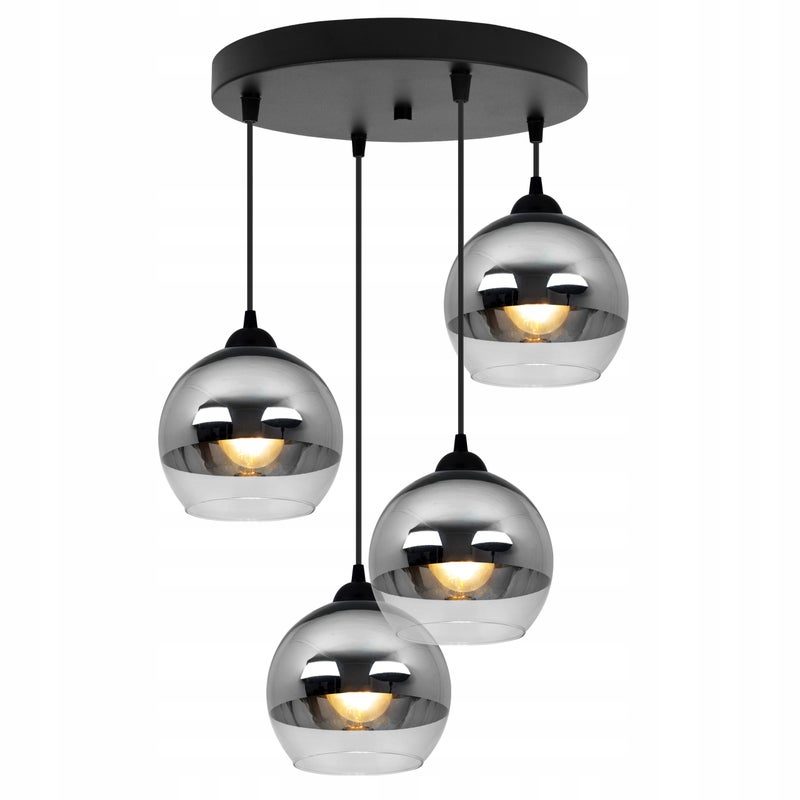 Lampa sufitowa wisząca Light Home LH Bergen 4x E27 abażur kula grafitowy nowoczesna