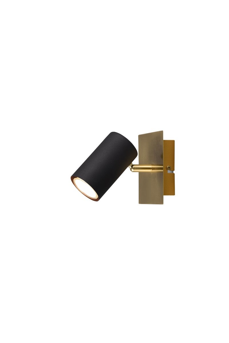 Reflektor tuba VANTOS czarno-złoty 1xGU10x25W metal wym:15x12x12cm IP20 Trio