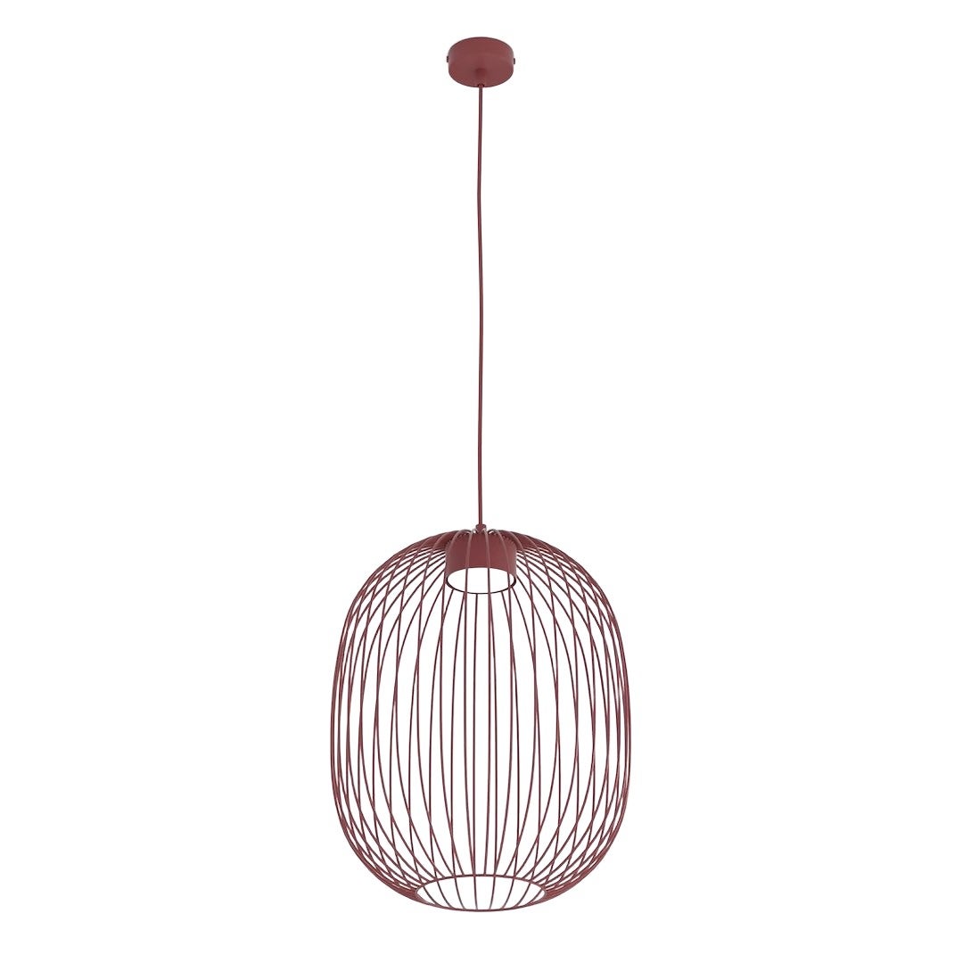 Lampa wisząca industrialna burgundowa owalny druciany klosz 1xGX53 10W MANTRA Emibig
