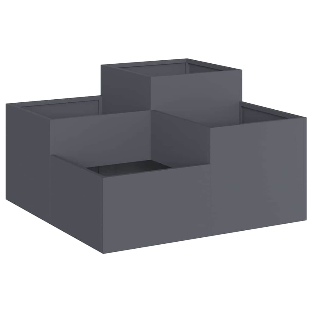 Vaso de Jardim Antracite 80 x 80 x 48 cm Aço