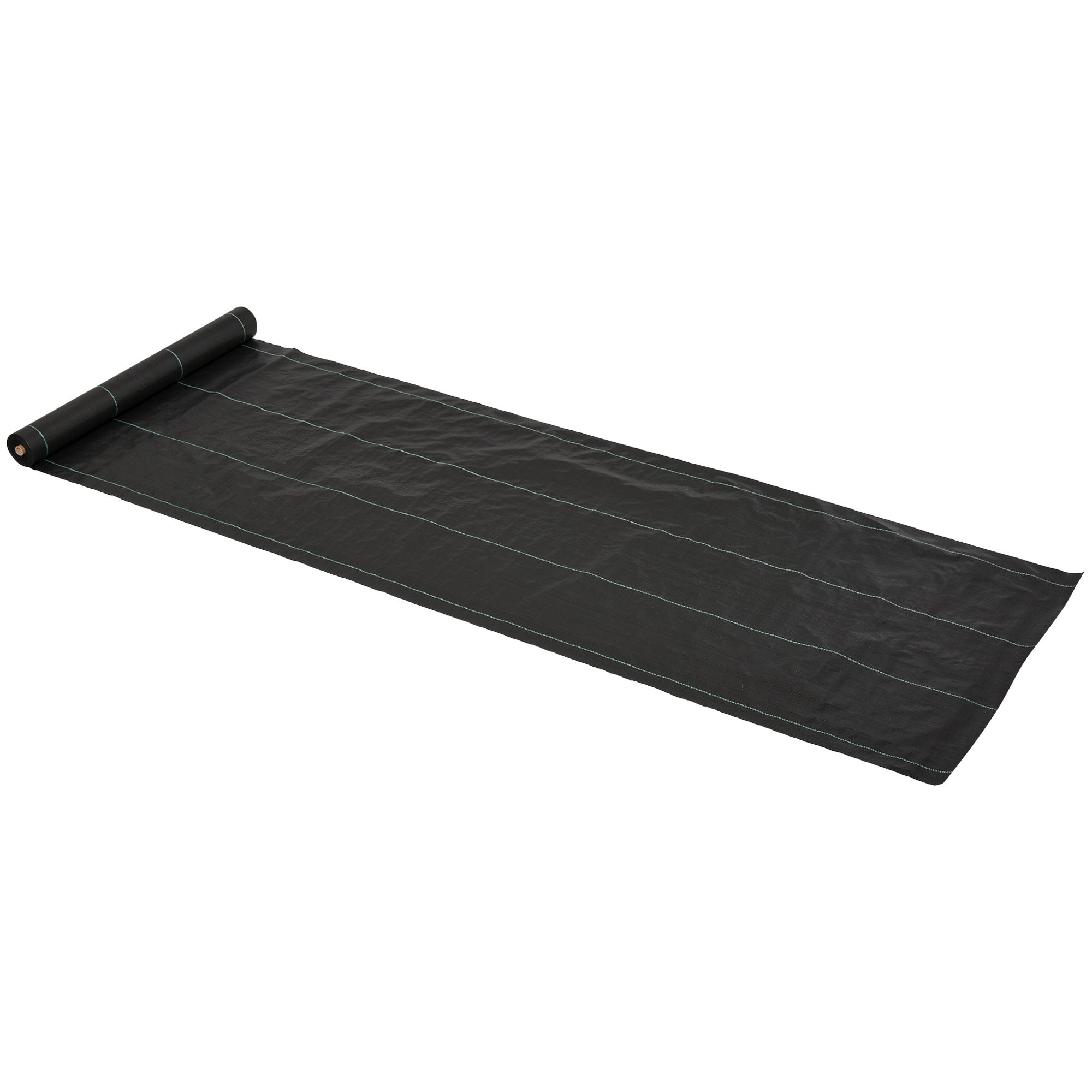 Tkanina ściółkująca 50 m x 1 m, czarno-zielona, PP 100 g/m², rozdarta, wodoprzepuszczalna, UV – do zwalczania chwastów.