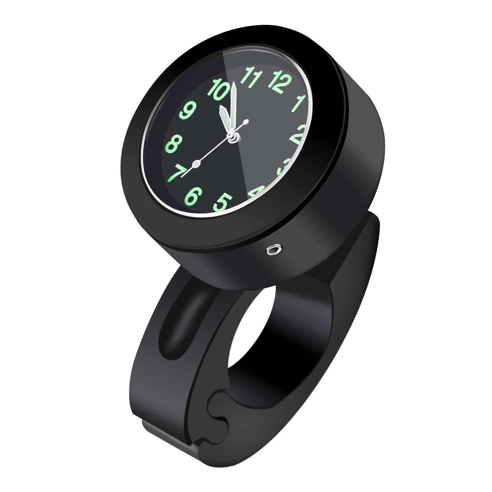 Wodoodporny zegarek na kierownicę 7/8 cala - 1 cal Uniwersalny zegarek rowerowy motocyklowy Glow Watch Czarny