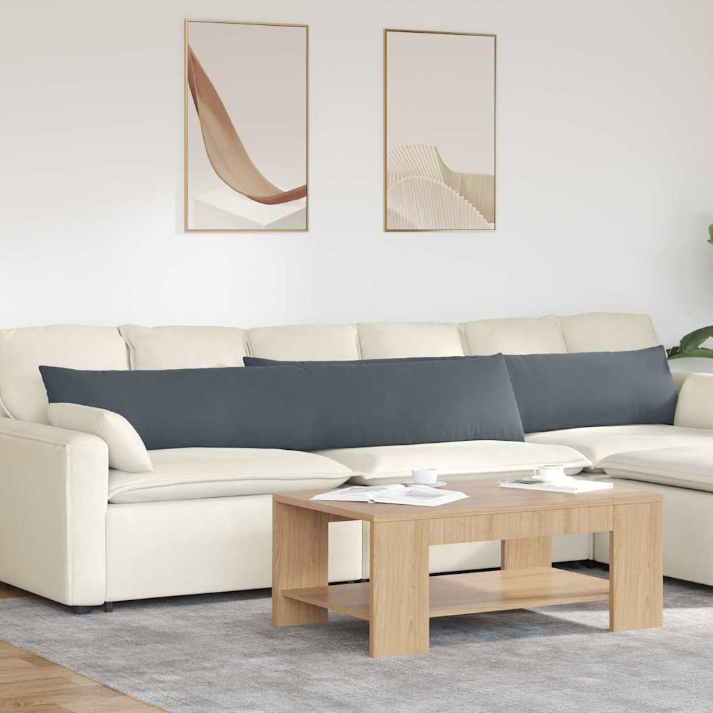 Poduszki na sofę 2 pcs Ciemnoszary 200 x 40 cm vidaXL