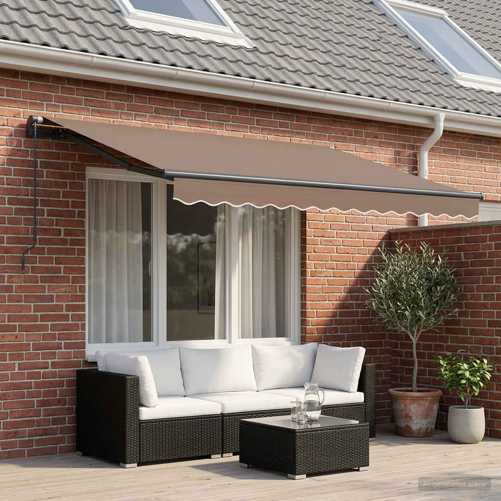 Markiza wysuwana Ciemnoszary 400 × 300 cm Poliester i aluminium vidaXL