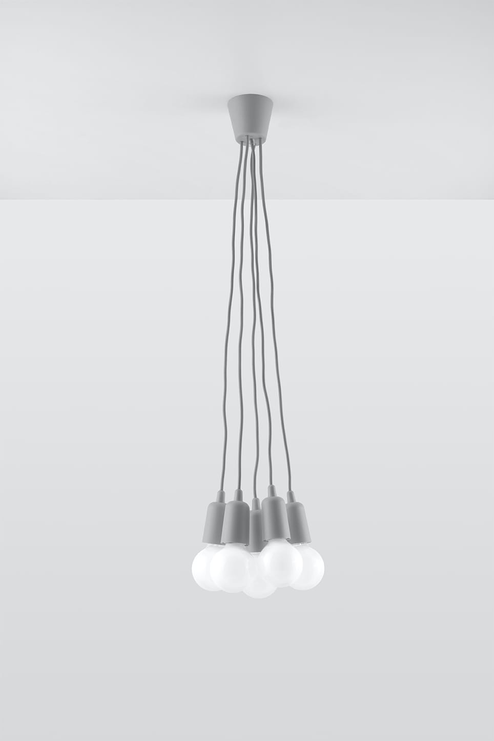 Suspension PVC Gris E27 5 Diego