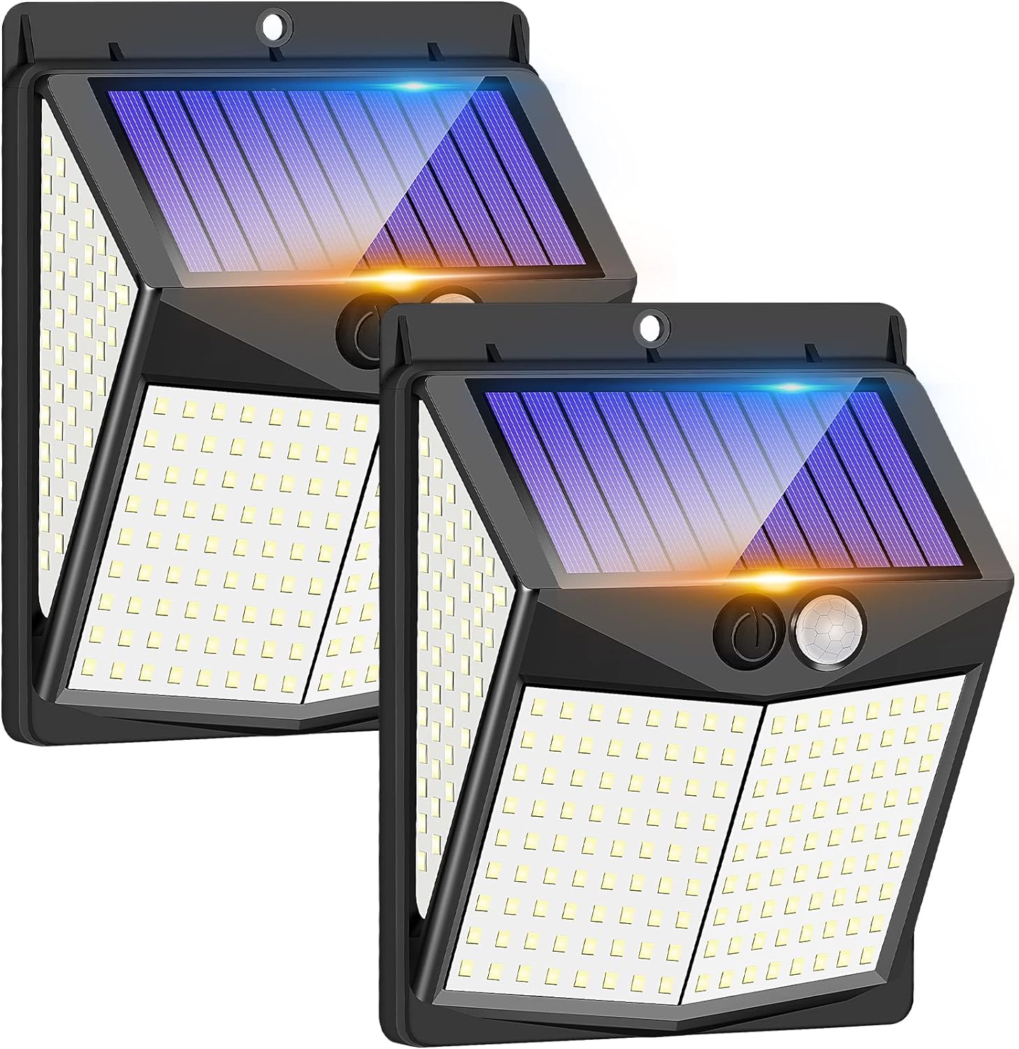 Zewnętrzne lampy solarne, 238 LED, solarne światła bezpieczeństwa, czujnik ruchu, lampy zasilane energią słoneczną, wodoodporny solarny kinkiet