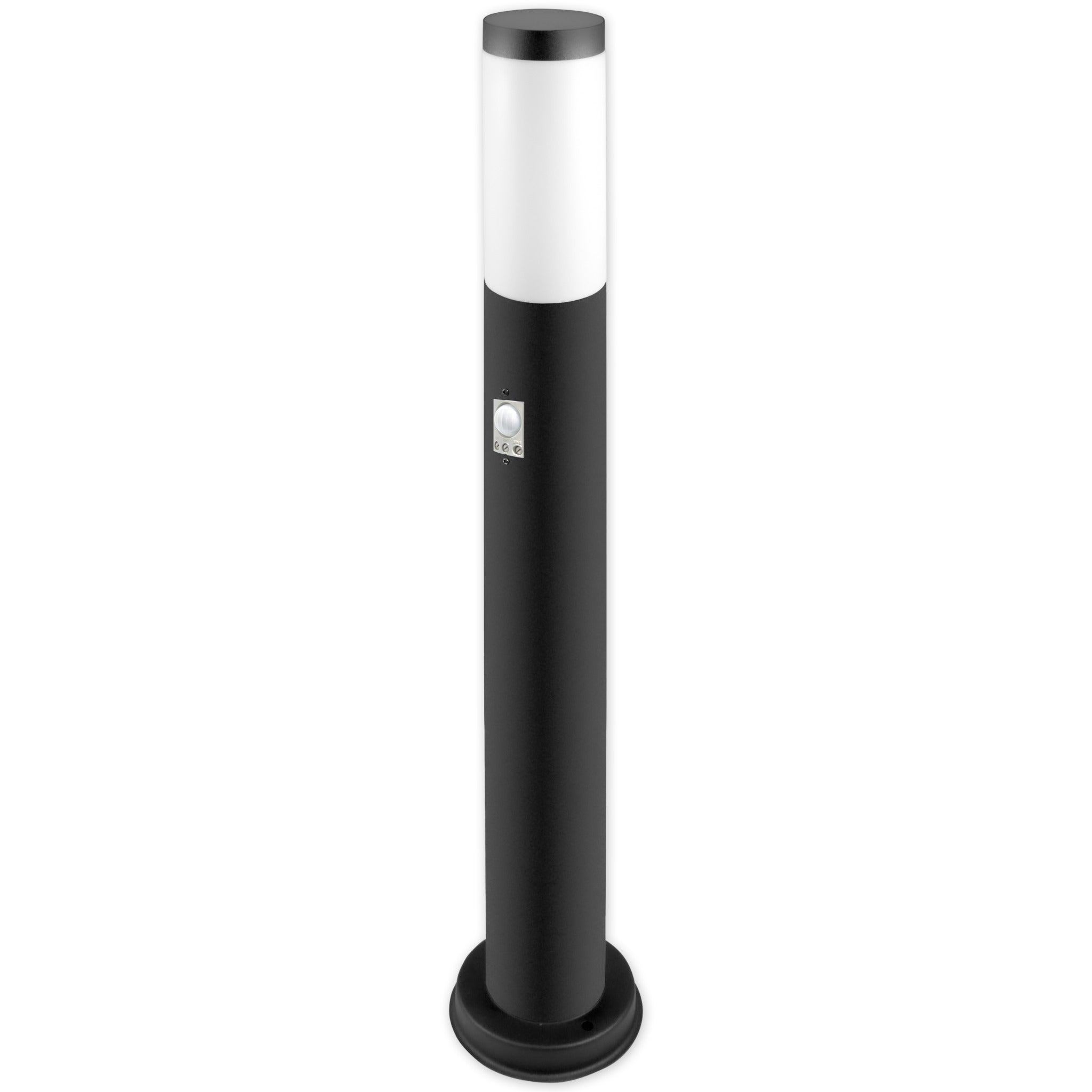Lampa ogrodowa E27 LED Manila 65cm IP44 z czujnikiem ruchu PIR słupek zewnętrzna czarna MasterLED