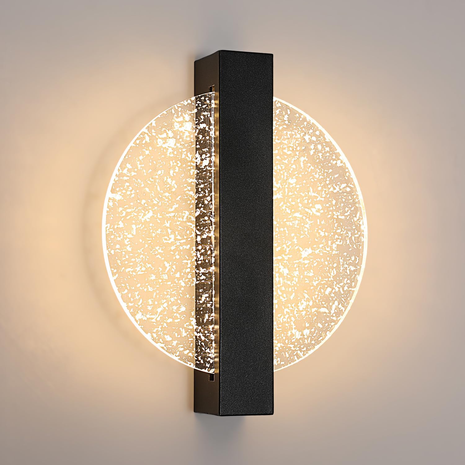 Ściemnialna lampa ścienna LED 12 W, nowoczesna lampa ścienna do wnętrz z aluminium, lampka nocna LED, okrągły akrylowy kinkiet