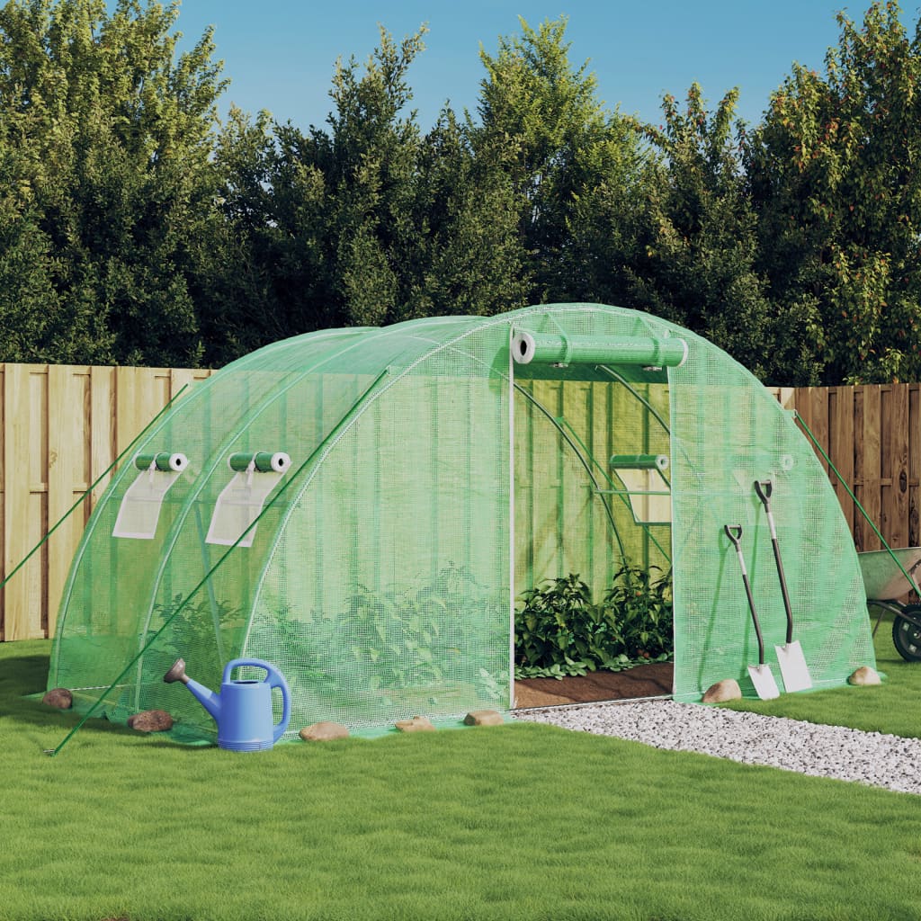 Szklarnia ze stalową ramą, zielona, 8 m², 4x2x2 m vidaXL
