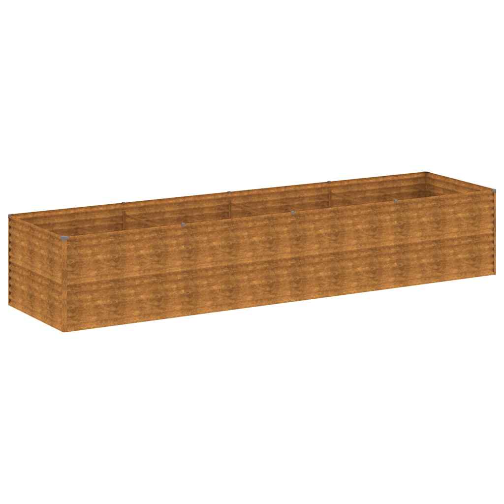 Podwyższona Donica Ogrodowa Corten 386x100x69 cm Rdzawa na Taras na Balkon