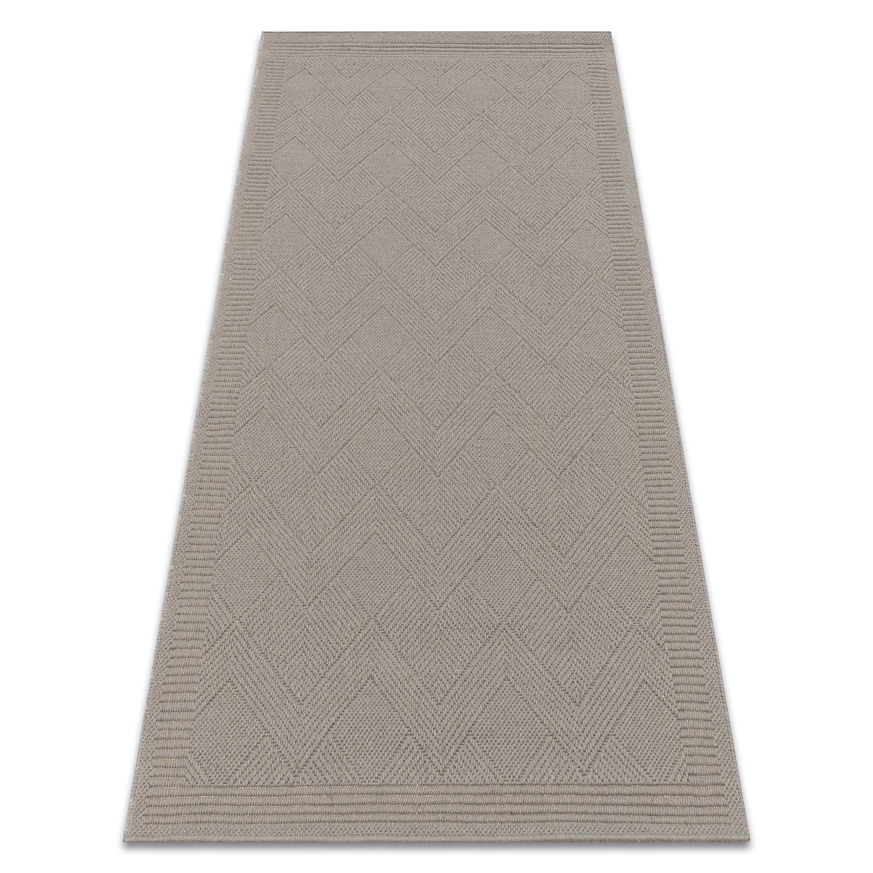 Dywan wełniany VILLA 7636/68400 Zygzak SIZAL, płaskotkany ciemny beż 240x340 cm
