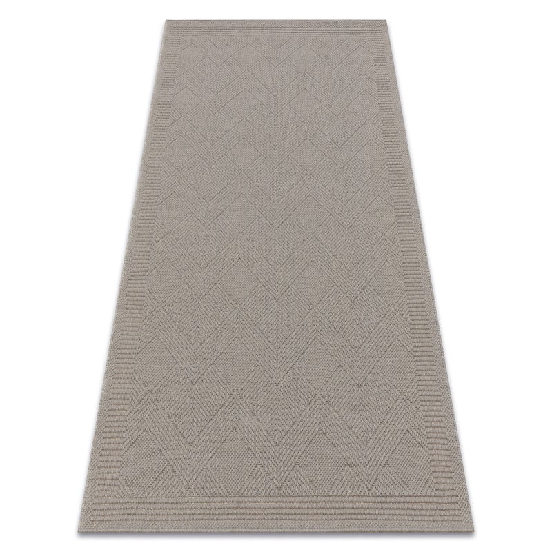 Dywan wełniany VILLA 7636/68400 Zygzak SIZAL, płaskotkany ciemny beż 240x340 cm