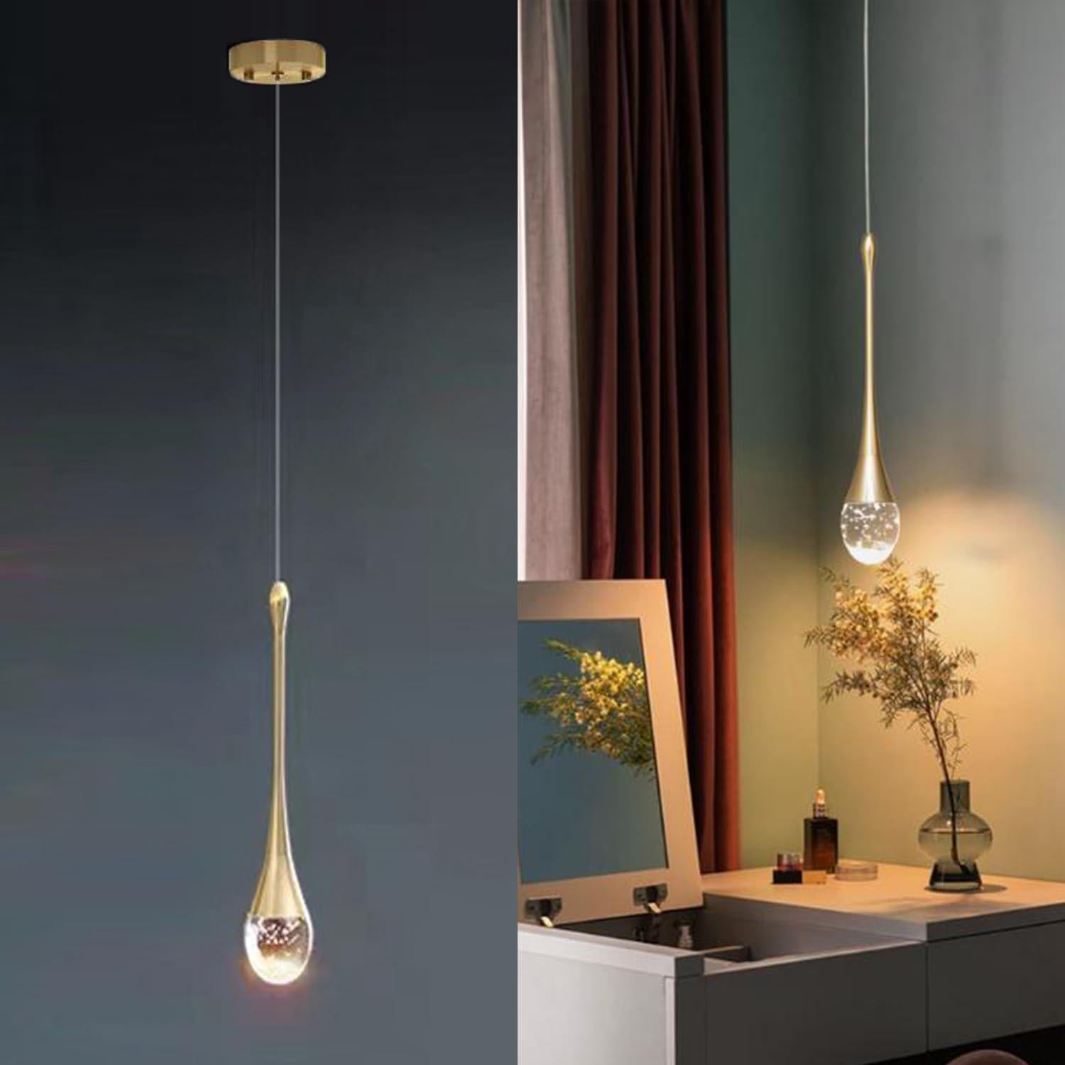 Kreatywny żyrandol LED 5W, nowoczesna lampa wisząca w kształcie łzy, kryształowa lampa sufitowa do salonu, restauracji, na schody, do oświetlenia