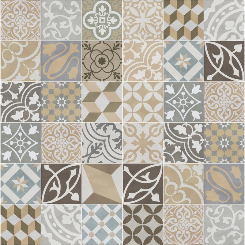 Dywan winylowy antique sepia 100x133 cm - antypoślizgowy PVC, winylowy do kuchni lub salonu, zmywalny, styl hydrauliczny