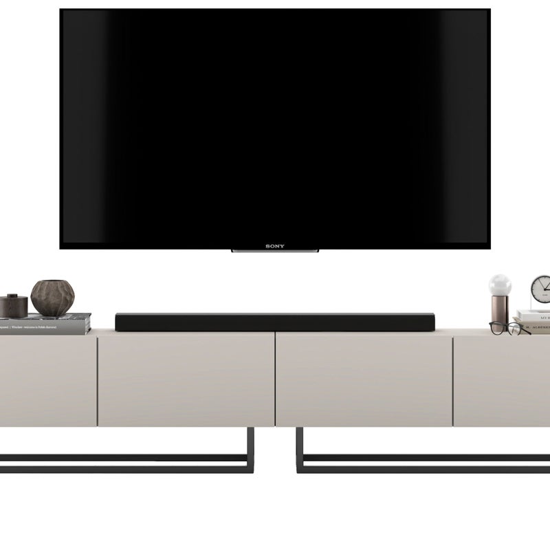 Szafka RTV Loft Industrialna 240 cm kaszmir mat, nowoczesna komoda RTV do salonu