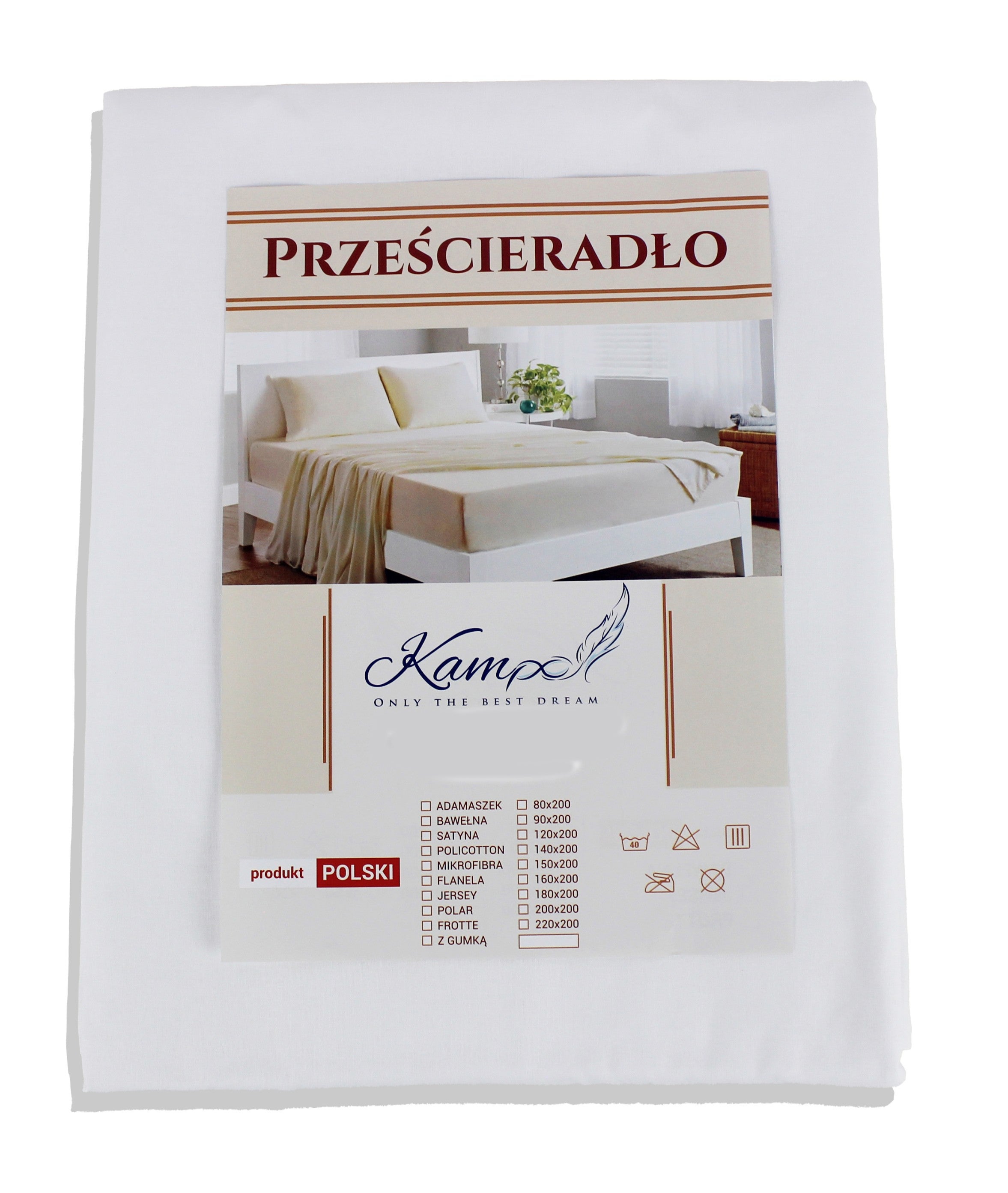 Kam-Pol prześcieradło hotelowe biały 280x280 cm