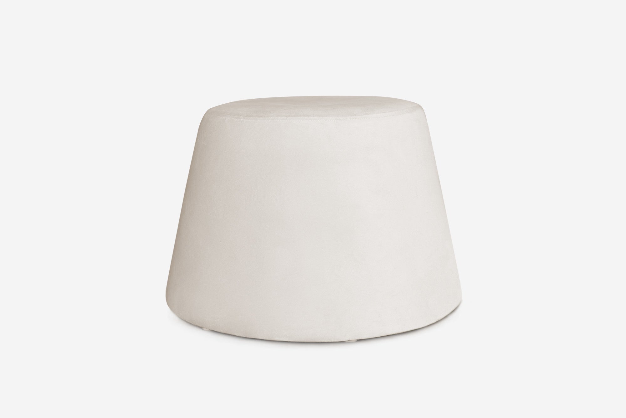Puf welurowy beżowy Ø46x33 cm – Nowoczesne, miękkie i eleganckie siedzisko