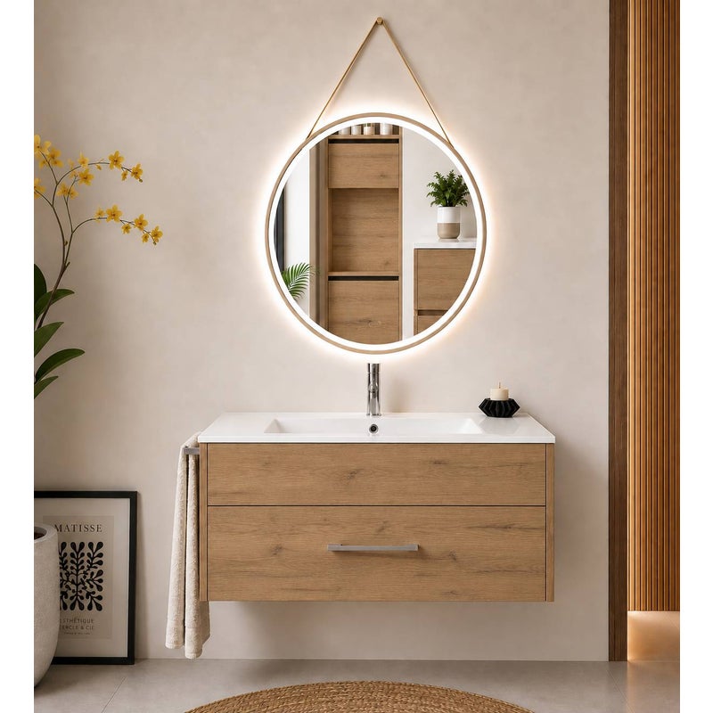 Szafka łazienkowa z umywalką ORIGENBATH FLORENCIA bez lustra 90x45 cm estepa
