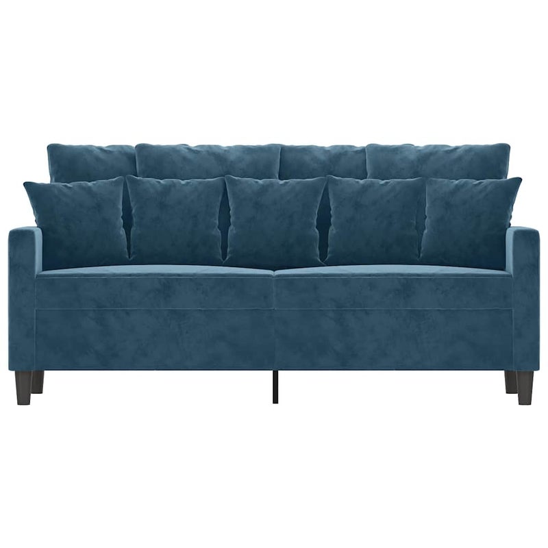 Sofa 2-osobowa, niebieski, 140 cm, tapicerowana aksamitem