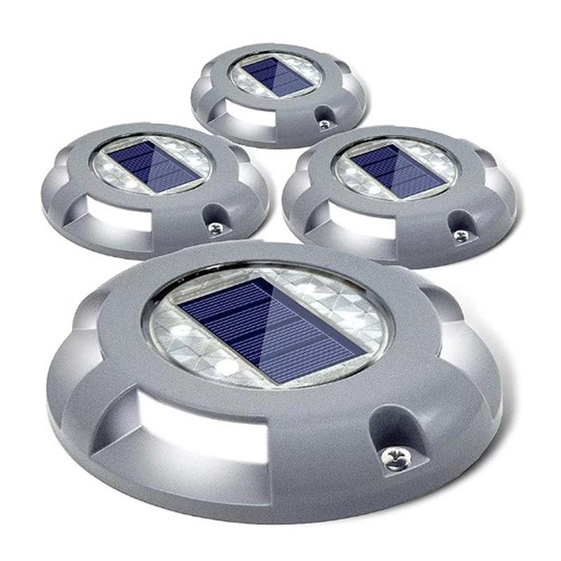 Lampy solarne mostowe do podjazdu, zewnętrzne lampy solarne LED, wodoodporne do ogrodu, na pomost, ścieżkę, podwórko, opakowanie 4 szt. (niebieskie)