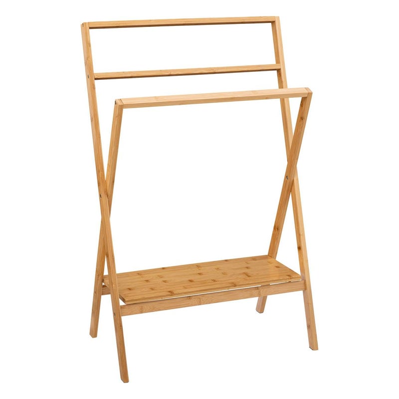 Wieszak na ręczniki Northix Lab'n Modul bambusowy 2 poziomy 60x36x94 cm