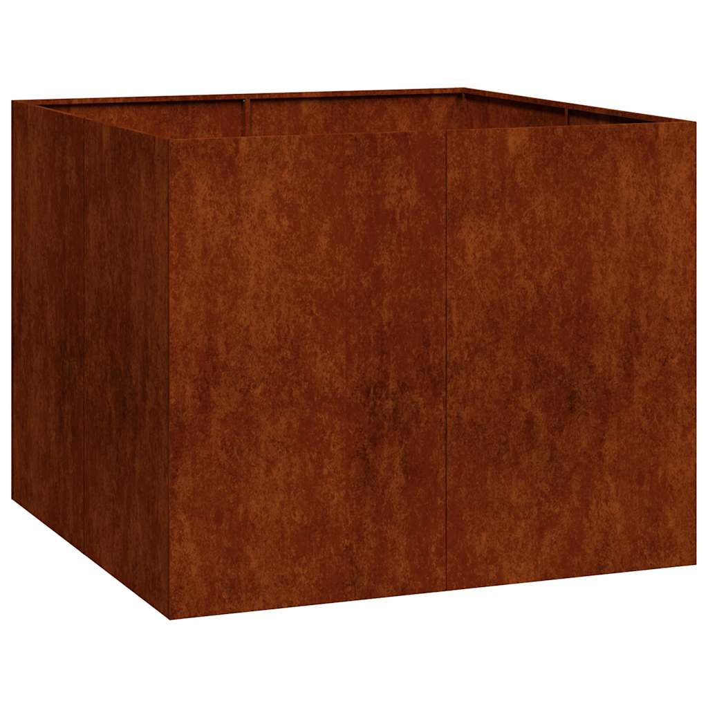 Donica Ogrodowa Corten 100x100x80 cm Rdzawa na Kwiaty na Zioła