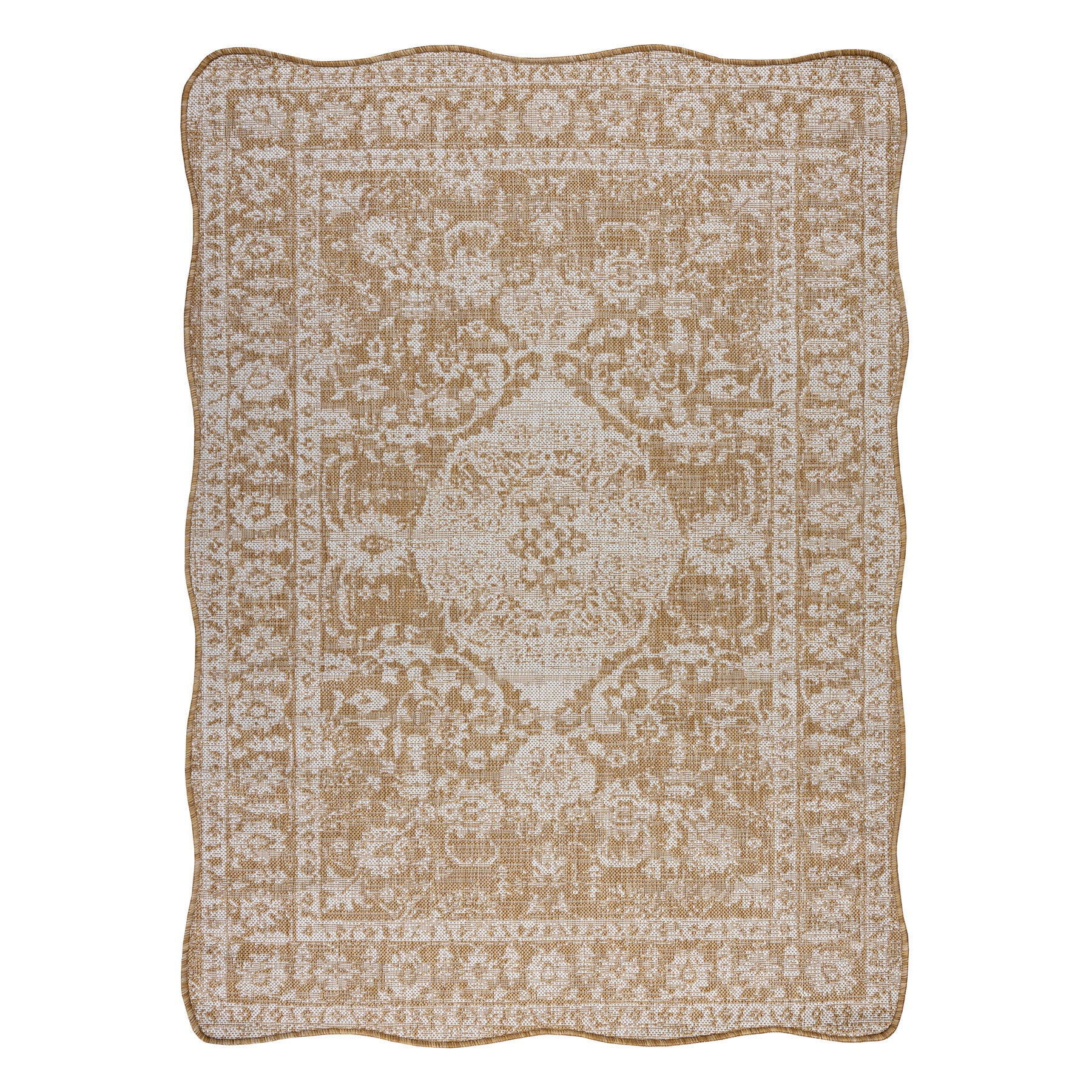 Dywan ORGANIC 2762 sizal Ornament, ramka naturalny / ecru - nowoczesny nieregularny kształt 120x170 cm