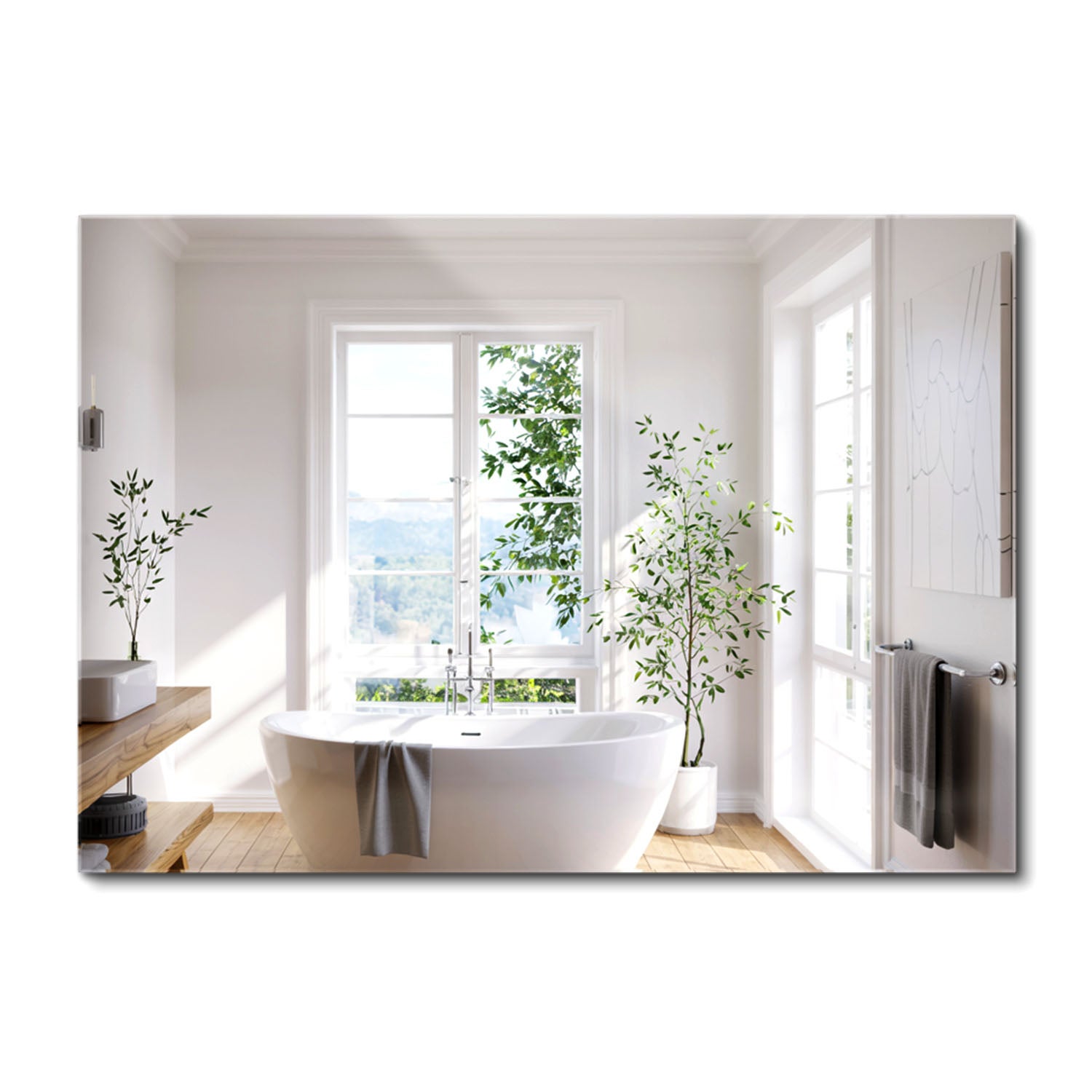 Bardzo duże lustro ścienne prostokątne 100 cm x 70 cm nowoczesne, dekoracyjne lustro do wnętrz współczesnych – ArtPrintCave