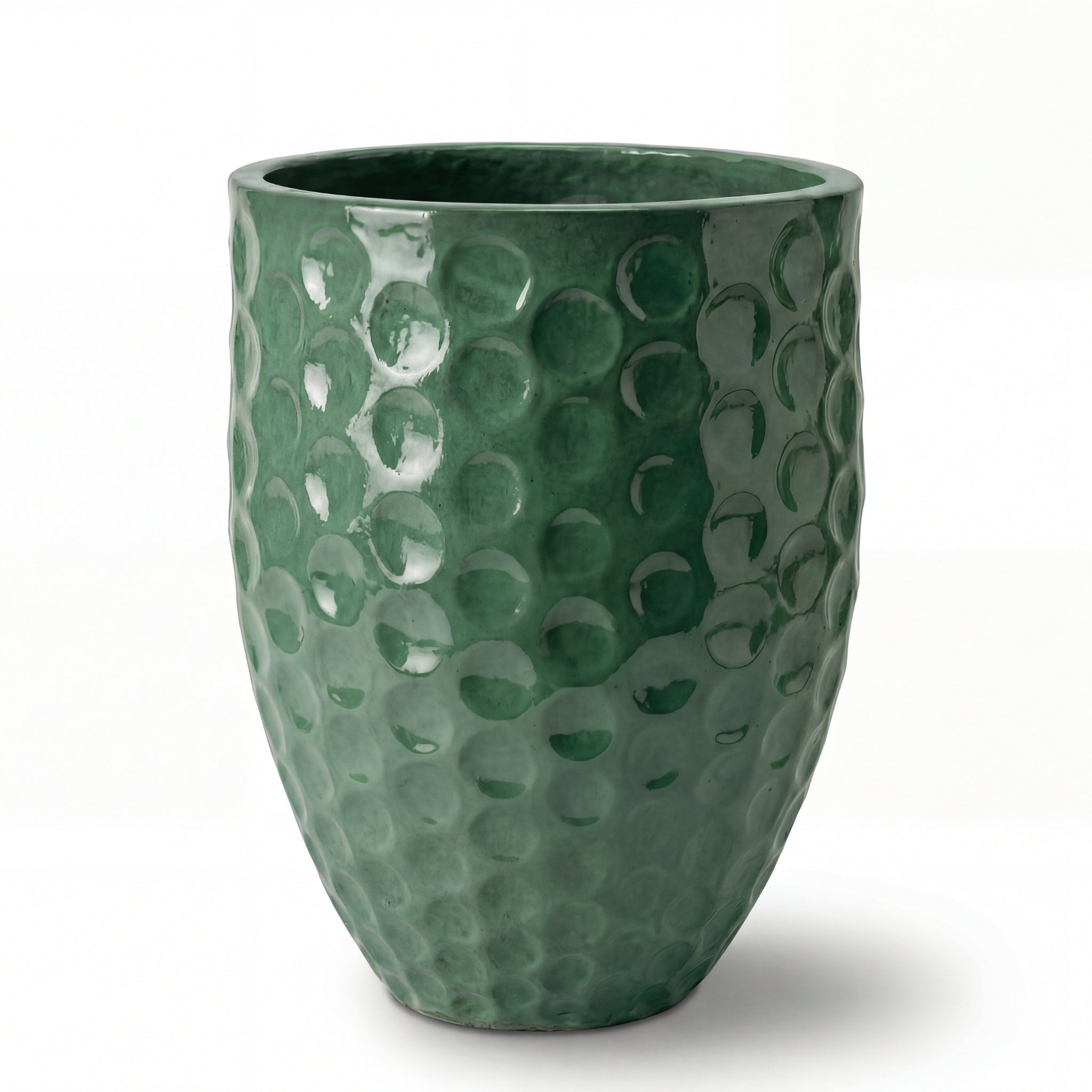 Donica ceramiczna Provencelia MEROVEE Zielony, sred.42 x H55 cm, mrozoodporna, rękodzieło, szkliwiona