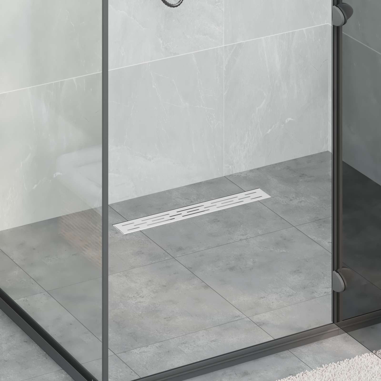 Odwodnienie prysznicowe z designem linii Srebrny 50 cm vidaXL