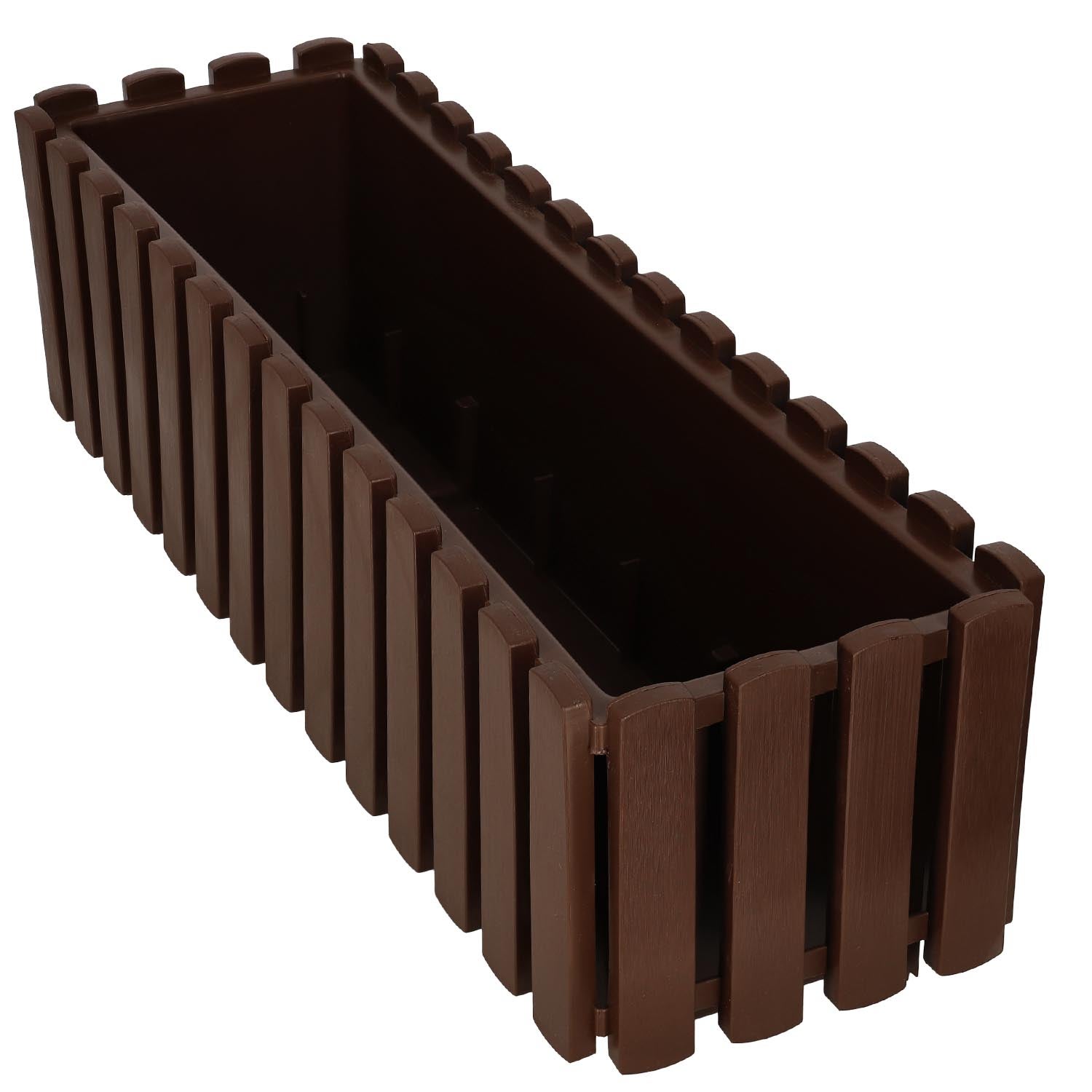 Doniczka Balkonowa - Skrzynka Na Balustradę - Taras - Rustykalna - Brązowa - 58 x 18 x 16 cm KOTARBAU