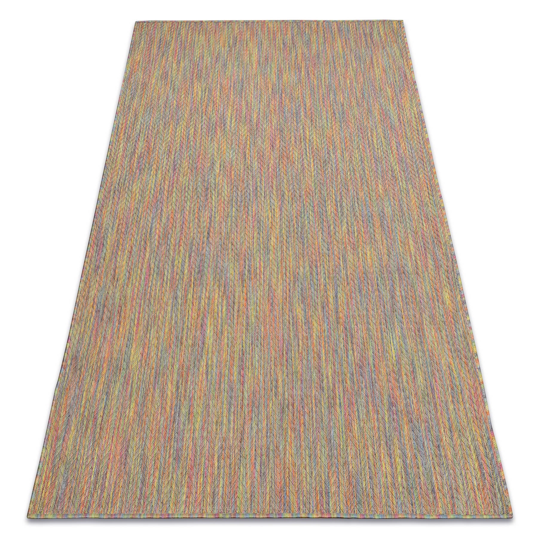 Dywan FISY nowoczesny, SZNURKOWY SIZAL 20776 Zygzak, melanż, tęcza, tęczowy 140x190 cm