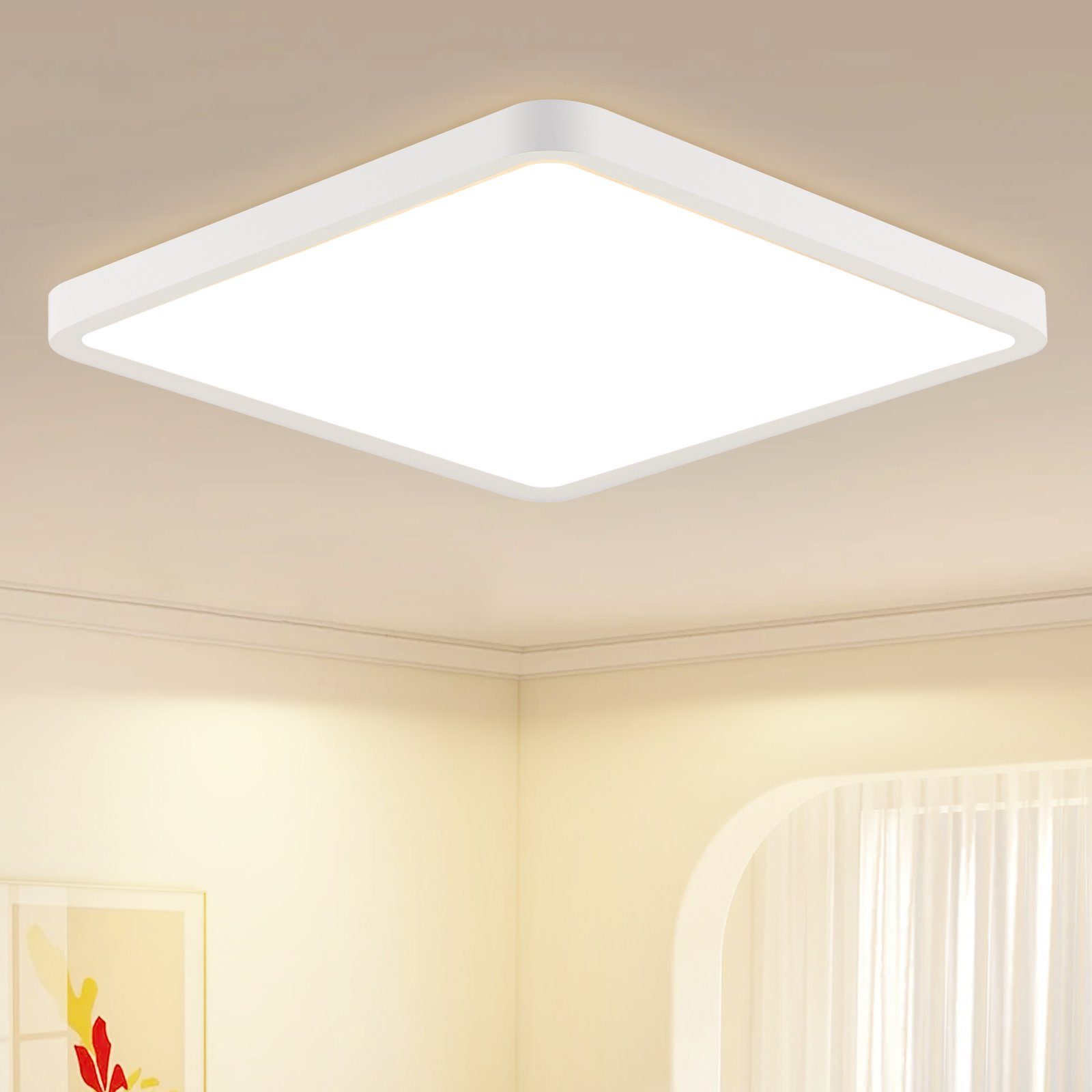 NETTLIFE Lampa sufitowa LED - 23CM 18W kwadratowa lampa kuchenna Łazienka Sypialnia 4000K do łazienki Kuchnia Korytarz