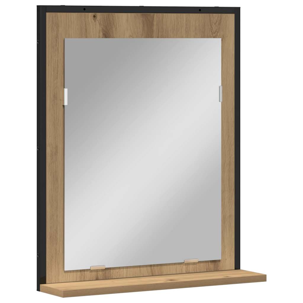 Lustro dąb artisan 50 x 12 x 60 cm Szkło i drewno inżynieryjne