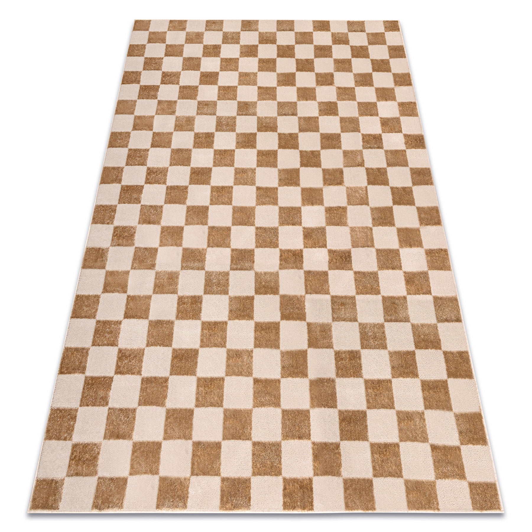 Dywan AURA EB112 beż - Szachownica, strukturalny, nowoczesny 140x190 cm