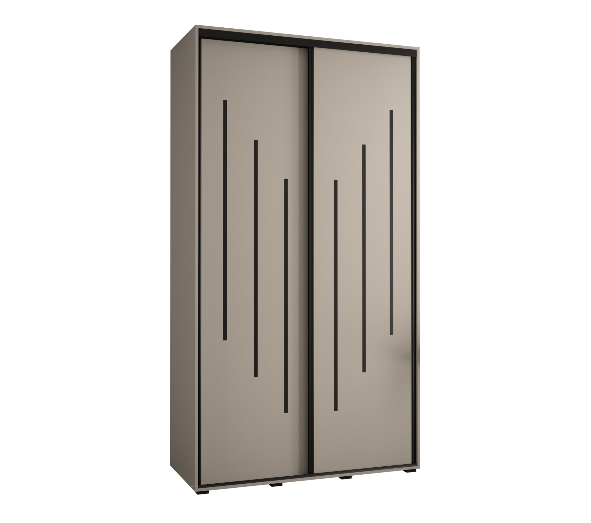 Szafa przesuwna wysoka Dakota 8 140 x 45 x 235,2 cm kaszmir + u. czarny - Abiks Meble